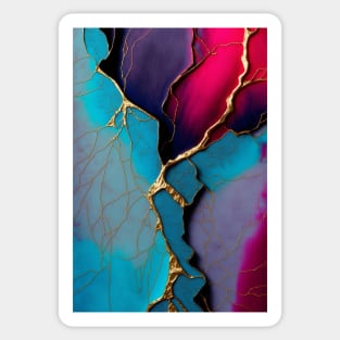 Fuchsia Fissure - Abstract Alcohol Ink Resin Art Sticker